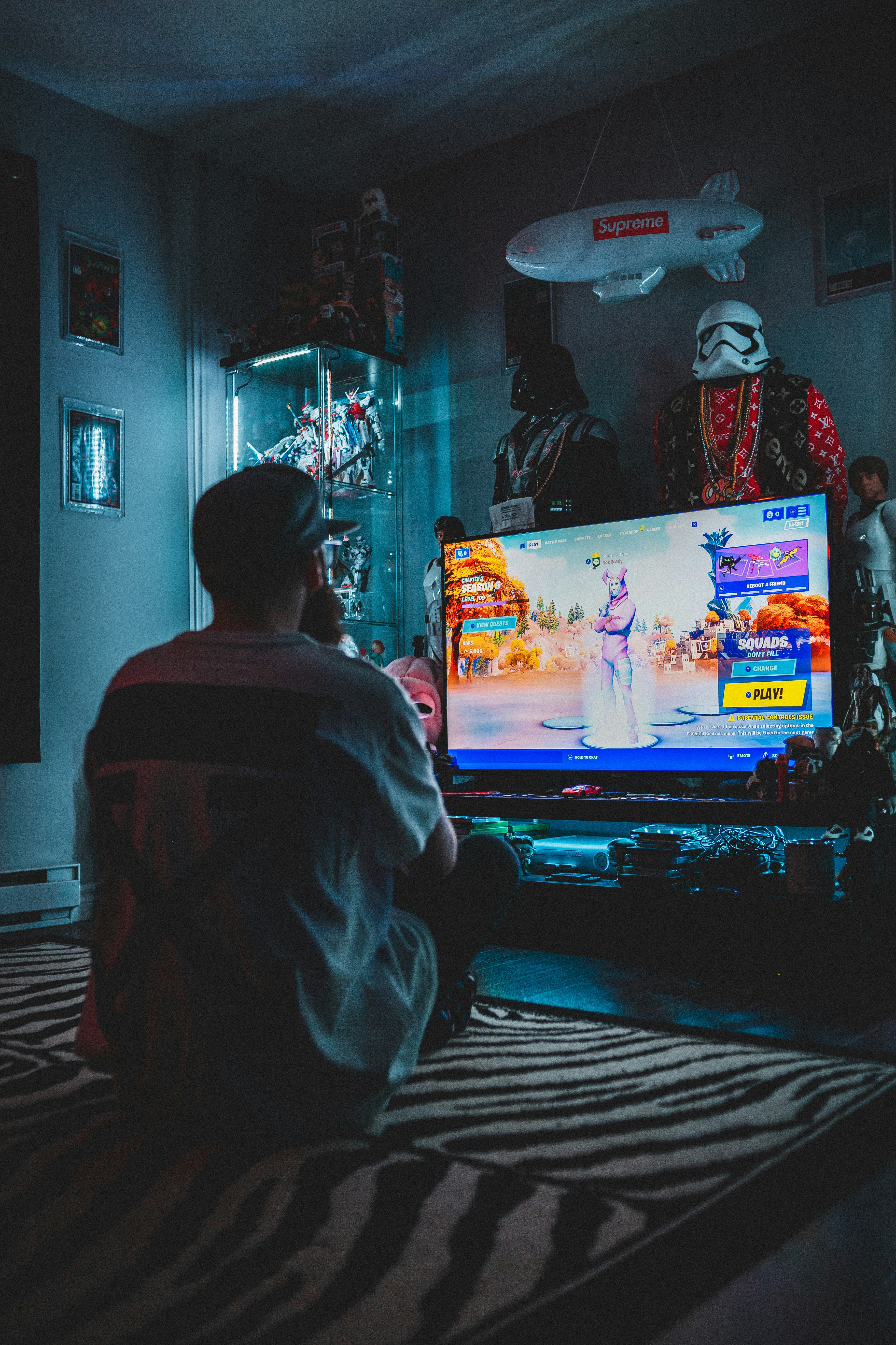 Person watching content on TV