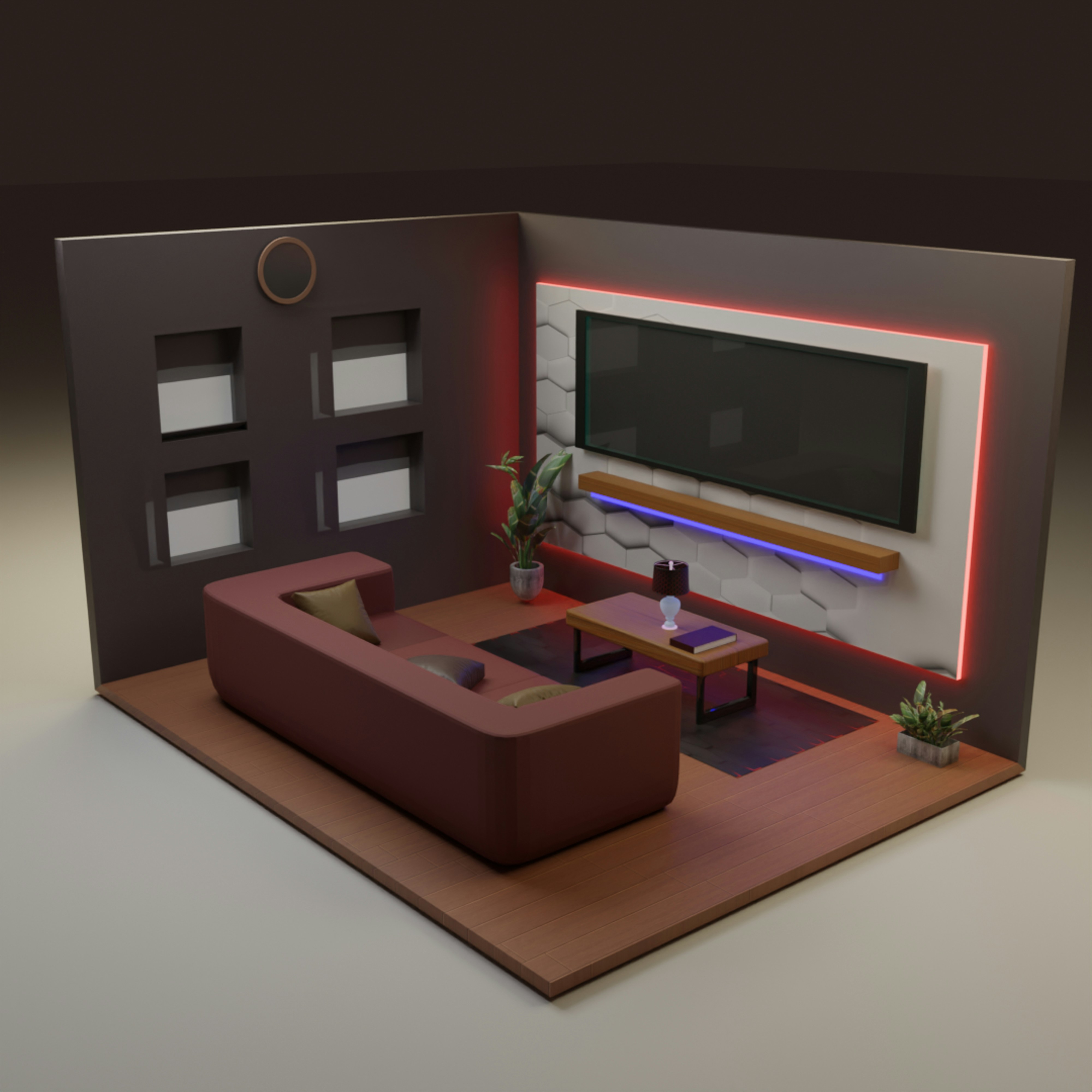 Family room setup with IPTV entertainment system